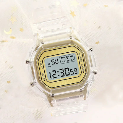 ✨ Kawaii LED Rainbow Wristwatch 🌈 | Cute & Colorful Sports Watch for Girls 🎀 | Waterproof Digital Timepiece 🎉