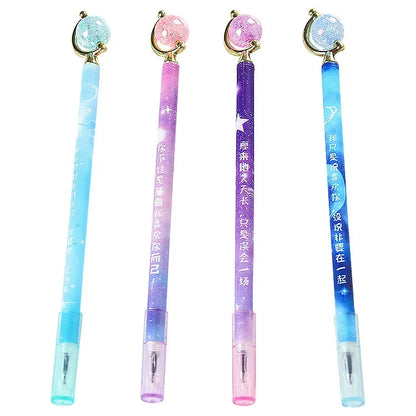 Kawaii Starry Sky Gel Pens ✨🌌 | Adorable Black Ink Neutral Pens for School & Office Supplies | 2/4pcs Random Colors! 🌈✍️