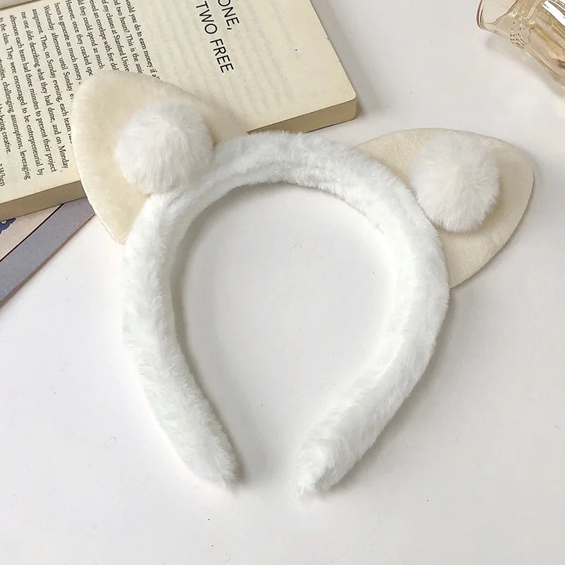 Kawaii Plush Bear Ear Headband 🐻✨ - Adorable Non-Slip Hair Accessory for Makeup & Daily Fun 💖🎀