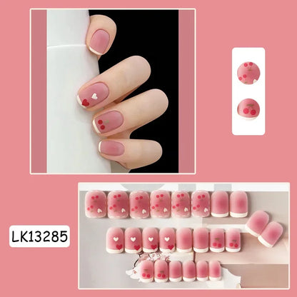 ✨ 24P Kawaii Rainbow Ballerina Press-On Nails 💅 - Adorable Full Cover Artificial Fake Nails for Creative Nail Art! 🌈