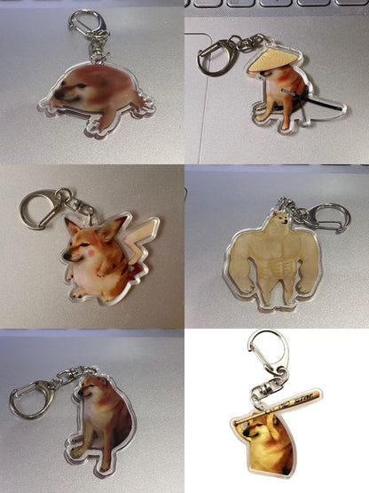 Kawaii Cheems Burger Keychain 🍔✨ | Cute Shiba Warrior Meme Accessory | Adorable Dog Lover Gift 🐾💖