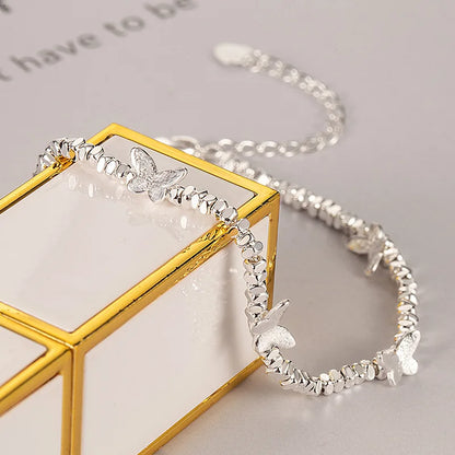 ✨ Kawaii Butterfly Charm Bracelet 🌸 - 925 Silver Bead Design for Girls 🎀 | Perfect Gift & Dropshipping!