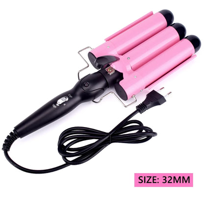 Kawaii Triple Barrel Hair Curler 🌸✨ - Professional Ceramic Waver for Dreamy Waves & Curls! 💖