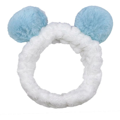 Women Wash Face Makeup Soft Coral Fleece Elastic Headband Head Wrap Cute Rabbit Bow Animal Ears Hairband Girl Hair Accessories