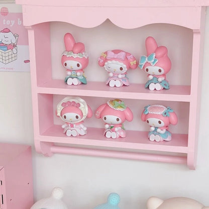 Kawaii Heart-Shaped Pink Wall Shelves 💖✨ - Adorable Wooden Cosmetic Rack for a Dreamy Bedroom!