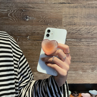 Phone Holder Popular Socket Griptok Finger Grip Bracket Stand Love Heart Ins Style Cute Poping Pink White Cellphone Accessory - Pixie Quill