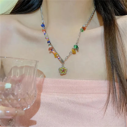 🌈💕 Adorable Heart Bead Choker Necklace for Trendy Girls 🌟✨