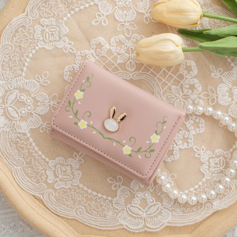 Adorable Bunny Wallet 🐰✨ | Fun Folding Coin & Card Holder for Students! 💖💳