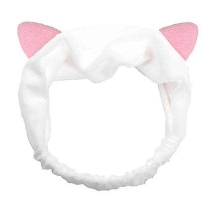 Women Wash Face Makeup Soft Coral Fleece Elastic Headband Head Wrap Cute Rabbit Bow Animal Ears Hairband Girl Hair Accessories