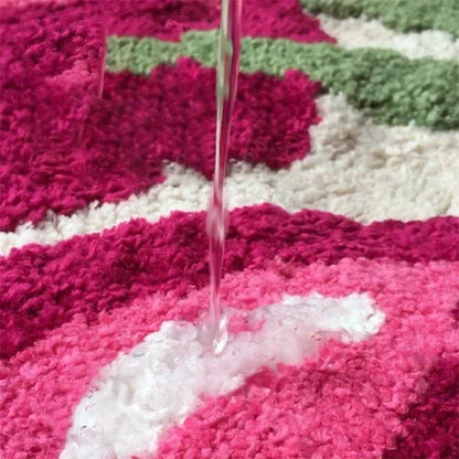 Cherry Blossom Fluffy Doormat 🍒✨ - Soft & Absorbent Rug for Bathroom & Bedroom 🛁💖