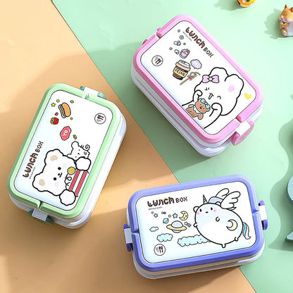 Kawaii 1350ML Bento Box 🍱✨ | Portable & Leakproof Lunch Container with Spoon & Fork 🍴🌸 | Perfect for School Girls!