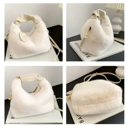 Kawaii Fluffy Dumpling Bag 👜✨ | Soft Plush Underarm Purse for Stylish Women 🌸🍂 | Perfect for Autumn & Winter Shopping!