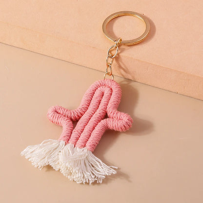 Pastel Rainbow Tassel Hand Knit Keychain For Car Bag Gift 🎀🌈💖