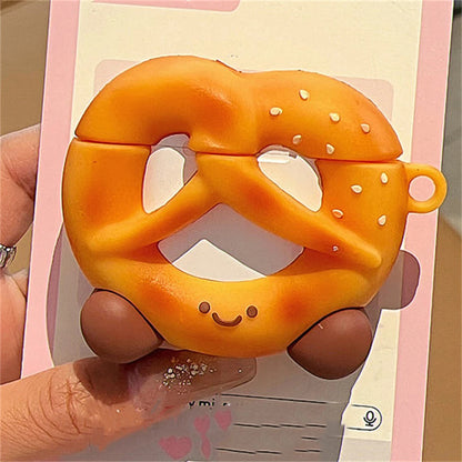 Kawaii 3D Bowknot Bread Soft Silicone AirPods Case 🍞💕 - Cute Protective Cover for AirPods 1, 2, 3 & Pro 2!