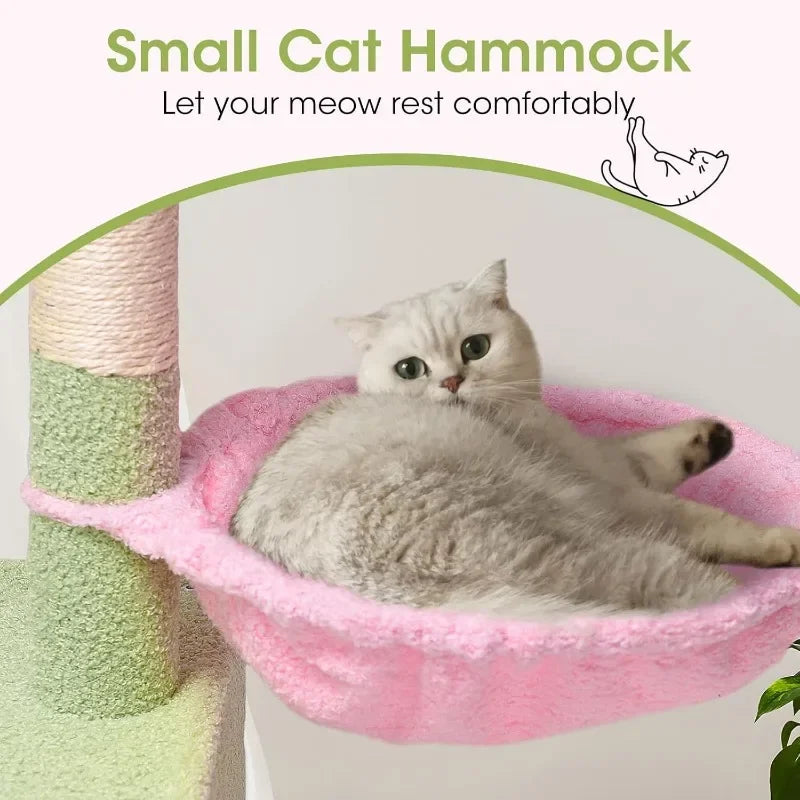 🌸 Purr-fectly Adorable 37" Cat Tree Tower with Flower Napping Spot & Scratching Fun! 🐾