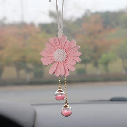 Charming Kawaii Daisy Car Mirror Pendant 🌼✨ | Adorable Plaster Decoration for Auto & Home!