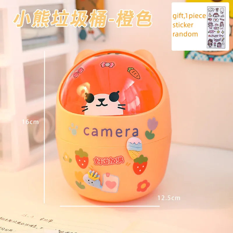 Kawaii Cartoon Makeup Organizer 🎀✨ - Creative Stationery Storage Box for Students & Office! 📚💖