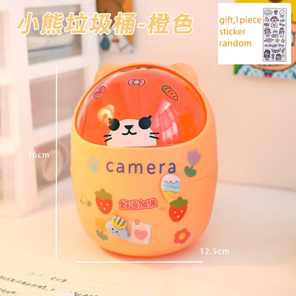 Kawaii Cartoon Makeup Organizer 🎀✨ - Creative Stationery Storage Box for Students & Office! 📚💖