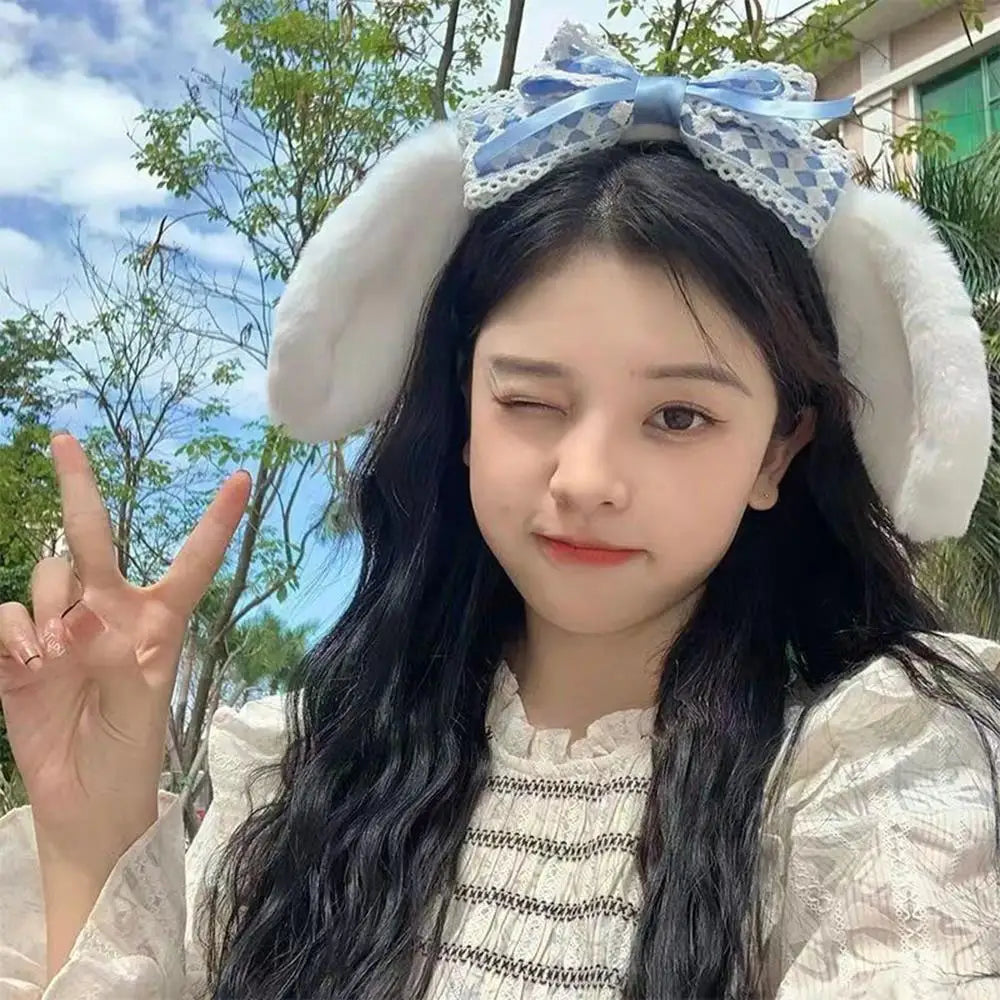 Adorable Cinnamoroll Ears Headband Plush Hair Band Non Slip For Women Girls 🐶✨🎀