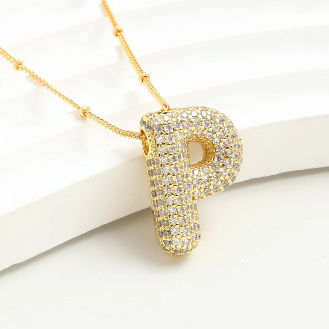 Kawaii Gold Plated Balloon Letter Necklace 🎈✨ | Chunky Initial Pendant Jewelry for Trendy Women 👩‍🎤💖