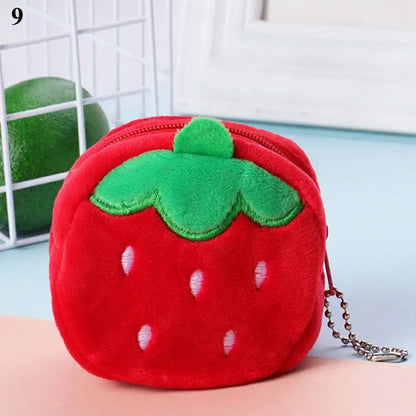 🍉🍊Adorable Fruit Plush Coin Pouch - Mini Wallet for Sweeties! 💖✨