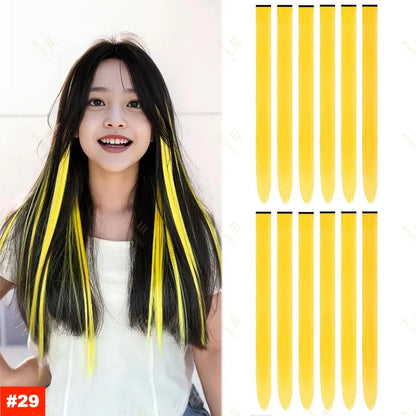 18 Color ClipIn Hair Extensions 22 Inch High Gloss Straight Wig For Women 💖