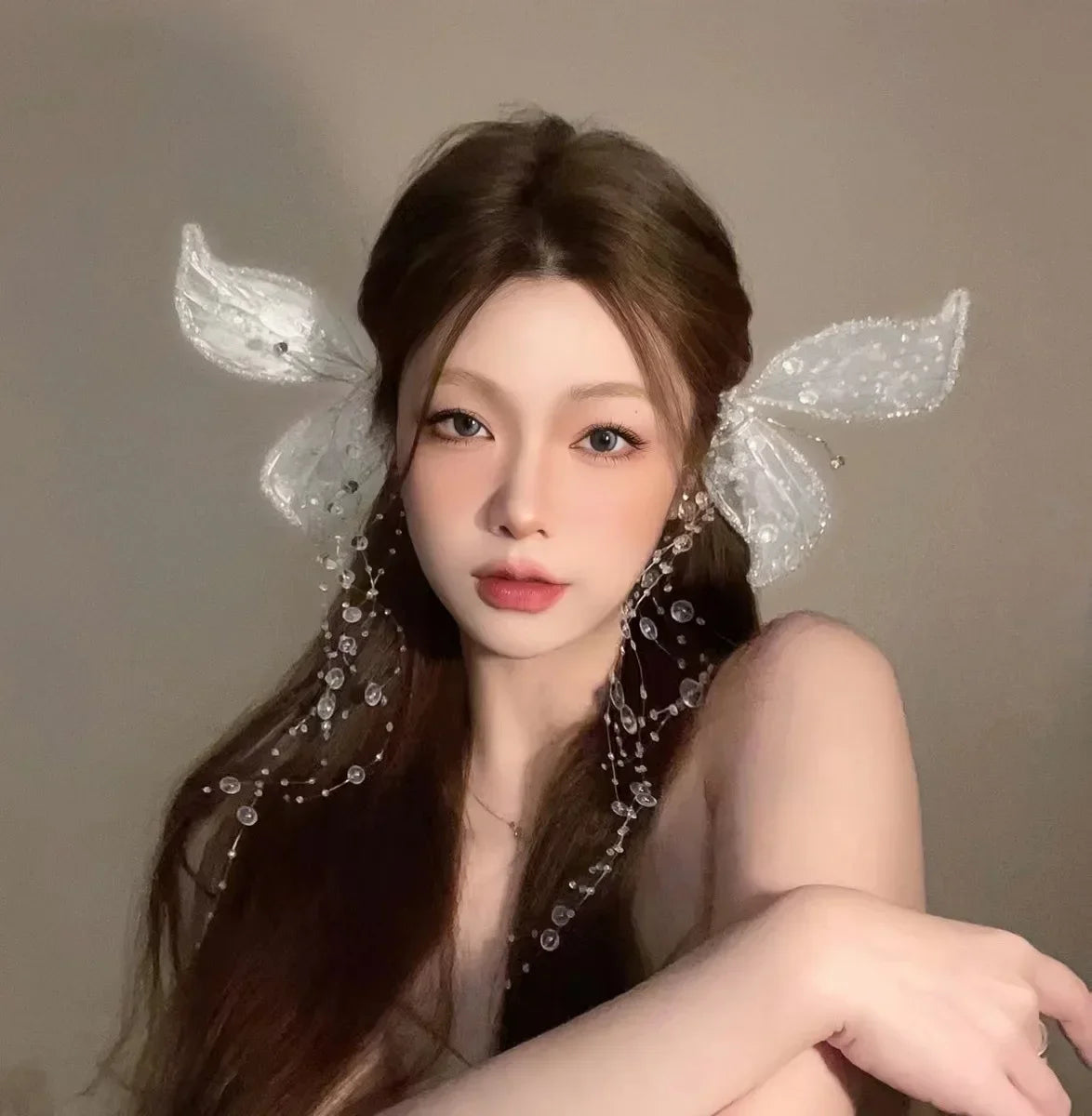Kawaii Fairy Forest Guardian Headwear 🌸✨ with Enchanted Ears & Sparkling Butterfly Wings 🦋💖