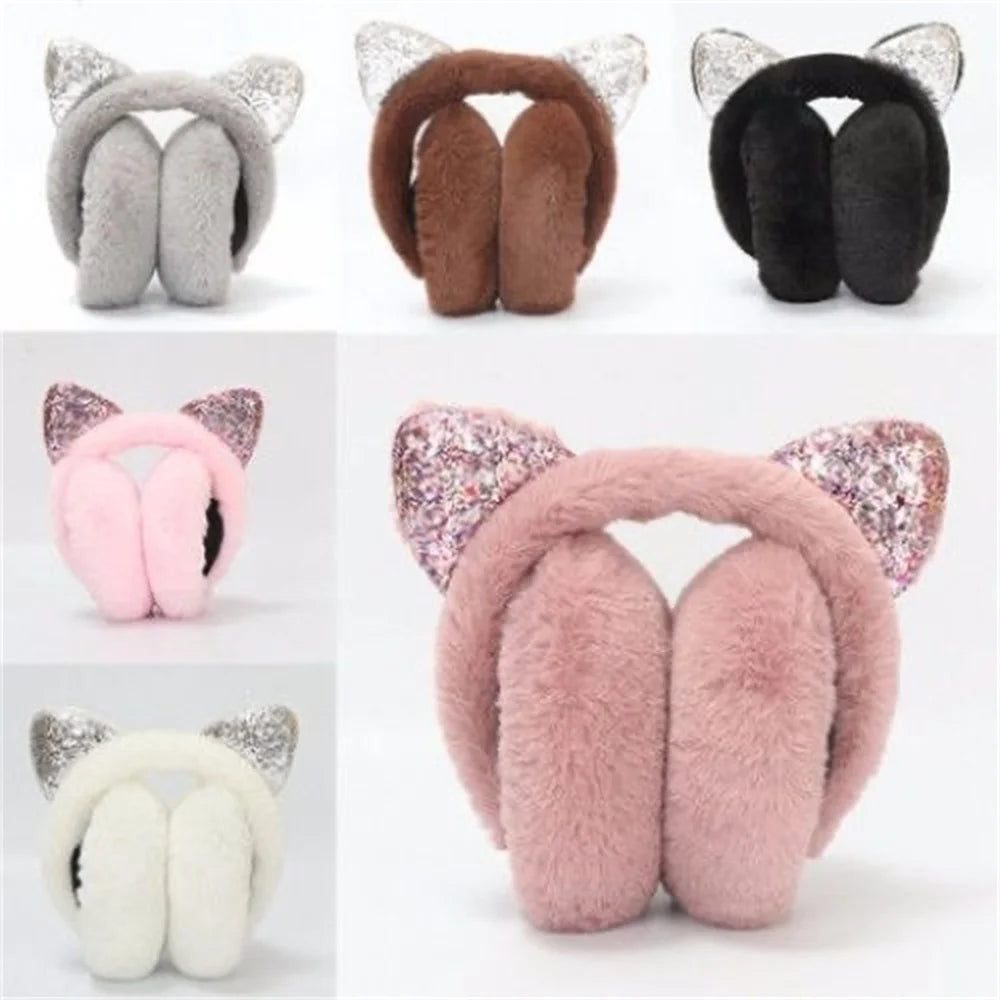 Kawaii Cat Ear Plush Earmuffs 🐾❄️ Cozy Warmth for Girls & Kids!