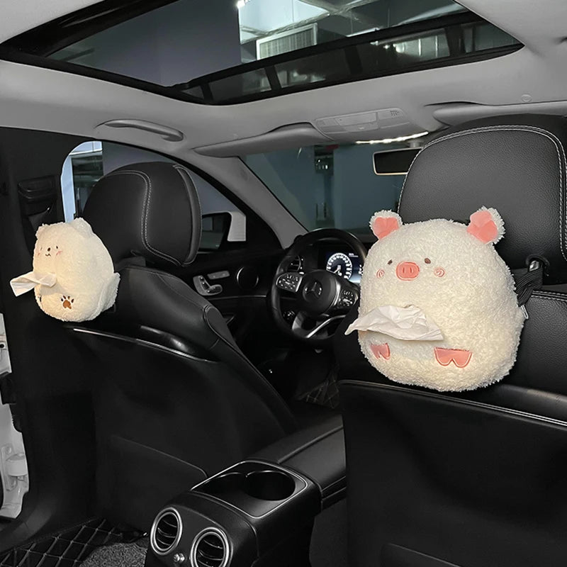 lush Penguin & Polar Bear Tissue Box Holder 🐧🧊 - Kawaii Car Napkin Organizer & Cute Animal Décor for Your Auto! 🎉
