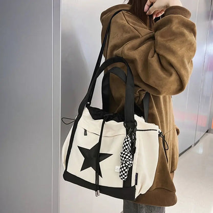 Kawaii Starry Adventure Nylon Crossbody Tote Bag ✨🌟