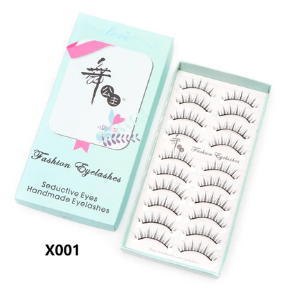 Adorable Manga Style False Eyelashes 10 Pairs Natural Full Strip Lashes For Anime Look Makeup ✨🐰🎀🌸