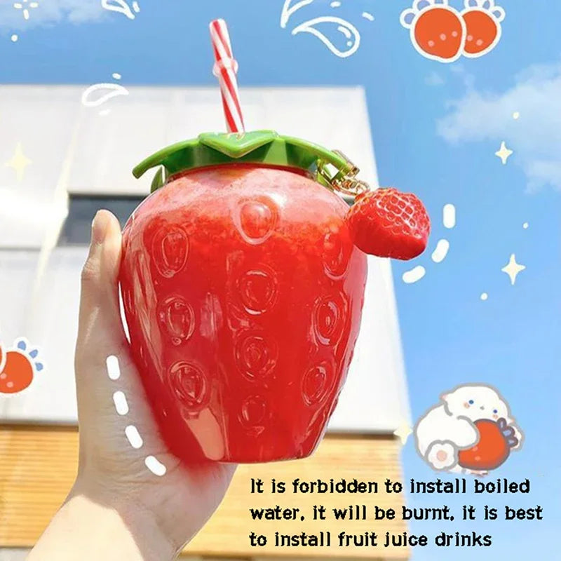 🍓 Berry Bliss Bottle! 🌈 500ml Fun Straw Drinkware for Sipping Delight 🍹 - Pixie Quill