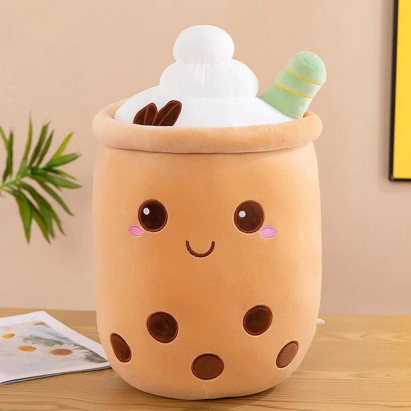 Bubble Tea Buddy ☕️🧸 Plushie - Cute Room Decor & Soft Hug Cushion 🎁✨ - Pixie Quill