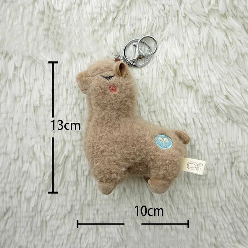 Kawaii Plush Alpaca Keychain 🦙✨ - Adorable Rainbow Animal Bag Charm for Women 🎒💕