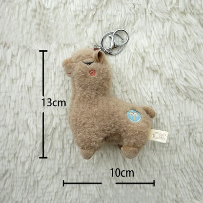Kawaii Plush Alpaca Keychain 🦙✨ - Adorable Rainbow Animal Bag Charm for Women 🎒💕