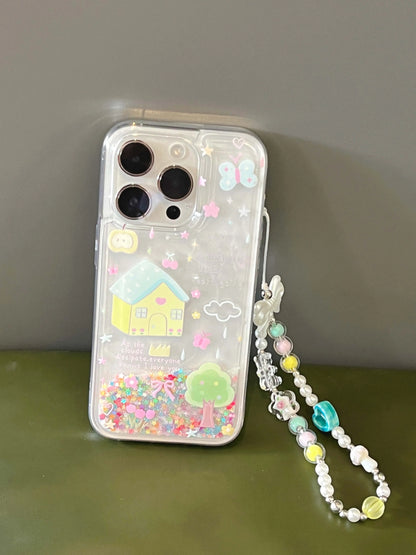 ✨ Sparkly Quicksand Glitter Family Bow Phone Case for iPhone 11-16 Pro Max 📱💖