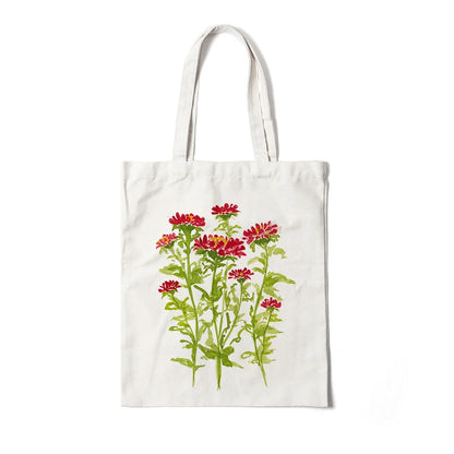 Kawaii Floral Canvas Tote 🌼💖 | Cute Eco-Friendly Shoulder Bag for School & Shopping 🌸✨