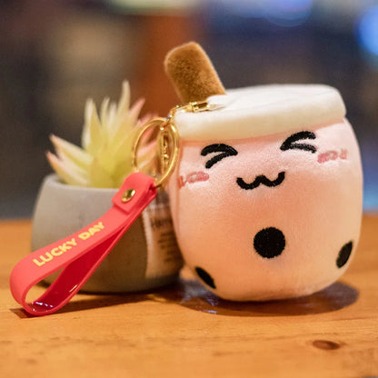 🥤 Bubble Tea Buddy Plush Keychain 🎀 Delightful Boba Companion for Your Bag! 🌟 Perfect Gift for Girls! ✨ - Pixie Quill