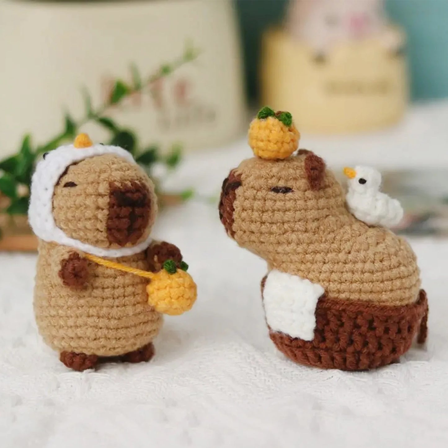 Kawaii Capybara Crochet Kit 🧶✨ - Adorable Animal Craft Set for Beginners & Gift Lovers 🎁🐾