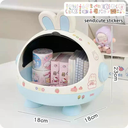 Adorable Bunny Desk Organizer - Kawaii Storage Box for Hair Accessories & Stationery 🐇✨