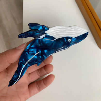 Ocean Friends Hair Claw Clip Acetate Dolphin Seahorse Jellyfish Clip For Women 🐬