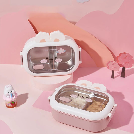 Kawaii Rabbit Bento Box 🐰✨ | Large Capacity Stainless Steel Lunch Box for Kids | Cute Portable Sealed Meal Container 🎁🥪