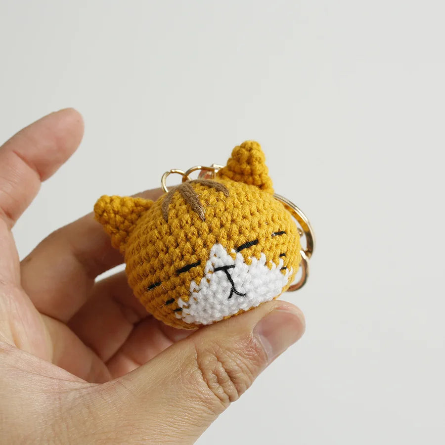 Handmade Kitten Crochet Keychain For Backpack Cute Cat Doll Pendant 🧶🐾