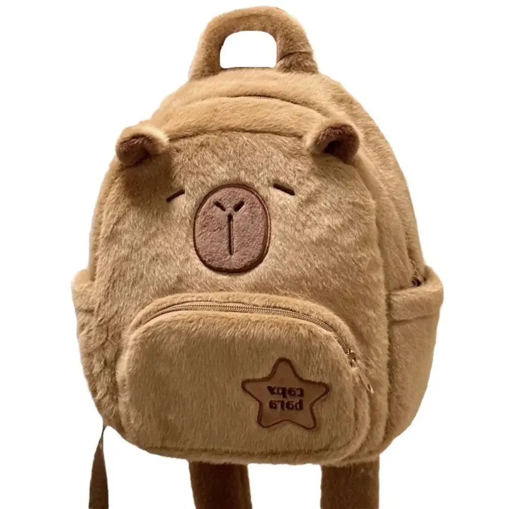 Adorable Kawaii Capybara Plush Backpack 🐾 | Funny Cartoon Crossbody Tote Bag with Large Capacity 💖