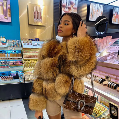 Kawaii Cozy Faux Fur Coat 🦊✨ Women's Winter Jacket in Brown 🍂 Plus Size Warmth & Style! 🎀